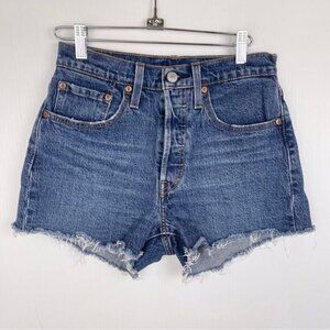 Levi's 501 High waisted raw hem denim Shorts 26